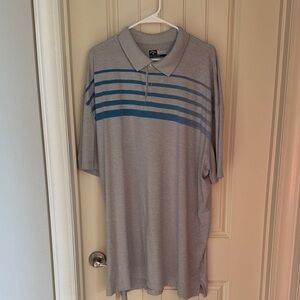 Callaway Grey Polo with Blue Horizontal Stripes